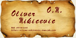 Oliver Mikićević vizit kartica